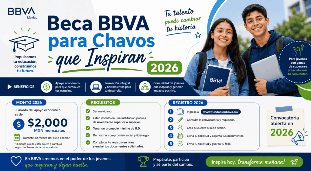 Beca BBVA para Chavos que Inspiran 2026